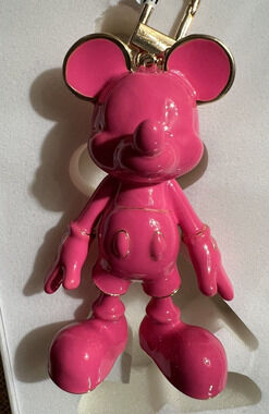 Disney X Baublebar Hot Pink Mickey Mouse Bag Charm Keychain -Rare/HTF